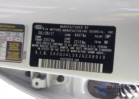 2018 Kia Optima Ex z USA, uszkodzony, nr VIN 5XXGU4L3XJG208919